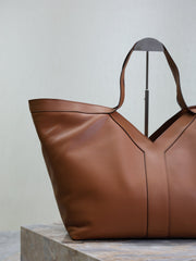 YSL 25S Y TOTE 50 IN CARAMEL CALFSKIN GOLD HARDWRE