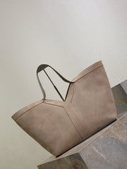 YSL 25S Y MAXI TOTE 50 IN DRY GRAIN SUEDE GOLD HARDWRE