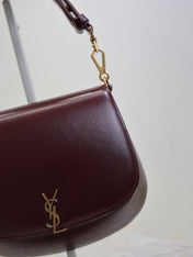 YSL 25S MINI VOLTAIRE 21 IN ROUGE CABERNET CALFSKIN SAINT LAURENT GOLD HARDWARE
