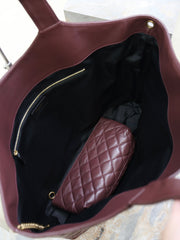 YSL 25S ICARE 27 IN ROUGE CABERNET QUILTED CALFSKIN GOLD HARDWARE