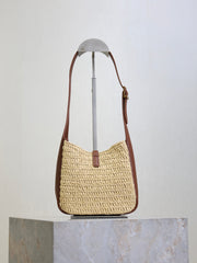 YSL 25S LE 5 À 7 SUPPLE BABY 16 IN RAFFIA AND CALFSKIN GOLD HARDWRE
