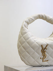 YSL 25S ICARINO 17 IN WHITE QUILTED CALFSKIN GOLD HARDWRE