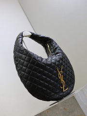 YSL 25S ICARE HOBO 44 IN BLACK QUILTED CALFSKIN GOLD HARDWRE