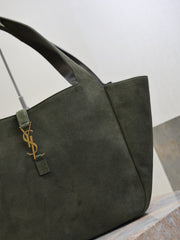 YSL 25S LE 5 À 7 BEA 50 IN DARK OLIVE SUEDE GOLD HARDWARE