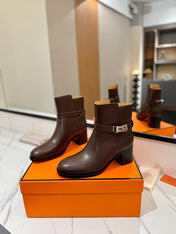 HM 26S ANKLE BOOTS 55 MM IN DARK BROWN CALFSKIN