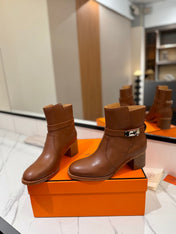 HM 26S ANKLE BOOTS 55 MM IN BROWN CALFSKIN