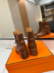 HM 26S ANKLE BOOTS 55 MM IN BROWN CALFSKIN