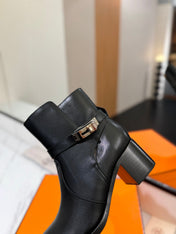 HM 26S ANKLE BOOTS 55 MM IN BLACK CALFSKIN