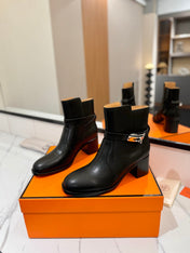 HM 26S ANKLE BOOTS 55 MM IN BLACK CALFSKIN