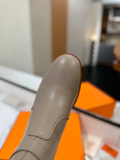 HM 26S ANKLE BOOTS 55 MM IN GREYISH BEIGE CALFSKIN