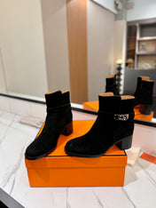HM 26S ANKLE BOOTS 55 MM IN BLACK SUEDE