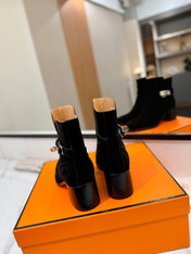HM 26S ANKLE BOOTS 55 MM IN BLACK SUEDE