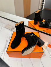 HM 26S ANKLE BOOTS 55 MM IN BLACK SUEDE