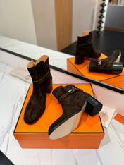 HM 26S ANKLE BOOTS 55 MM IN DARK BROWN SUEDE
