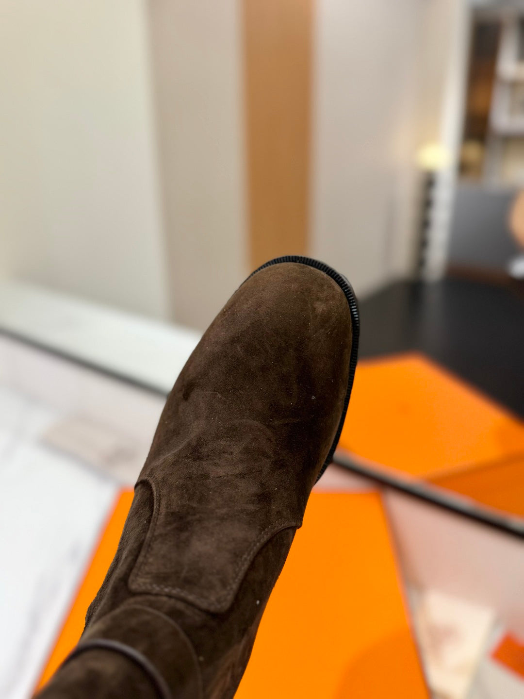 HM 26S ANKLE BOOTS 55 MM IN DARK BROWN SUEDE