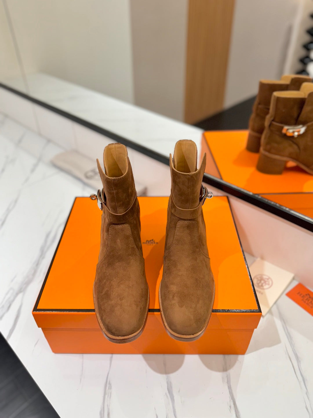 HM 26S ANKLE BOOTS 55 MM IN BROWN SUEDE