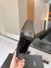 YSL 26S KNEE-HIGH BOOTS 90 MM IN BLACK CALFSKIN