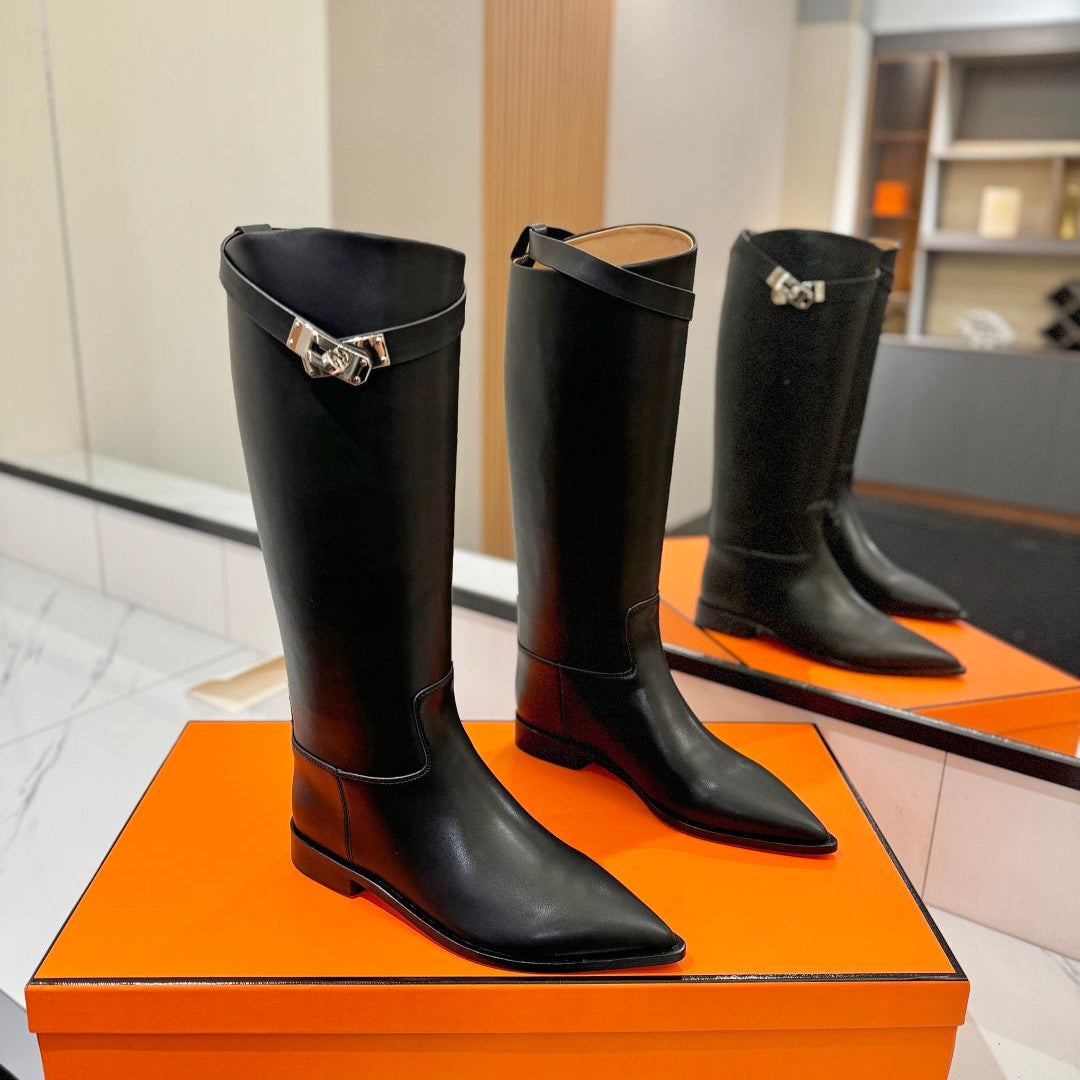 HM 26S JUMPING BOOTS IN BLACK CALFSKIN