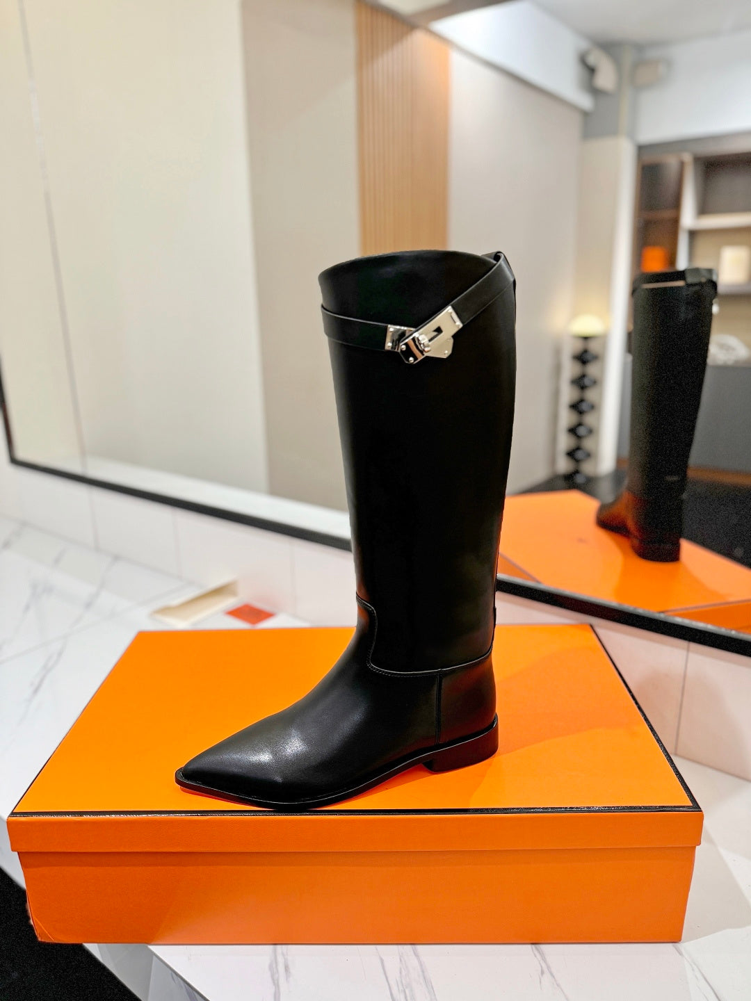 HM 26S JUMPING BOOTS IN BLACK CALFSKIN