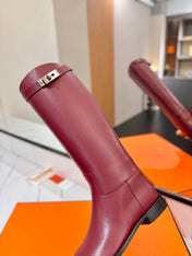 HM 26S JUMPING BOOTS IN DARK RED CALFSKIN