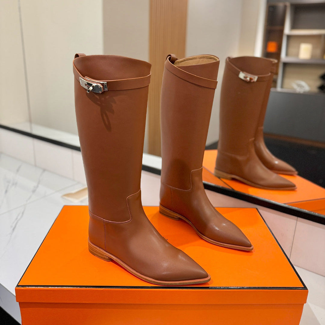 HM 26S JUMPING BOOTS IN COGNAC BROWN CALFSKIN