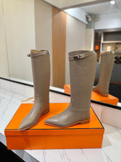 HM 26S JUMPING BOOTS IN GREYISH BEIGE CALFSKIN