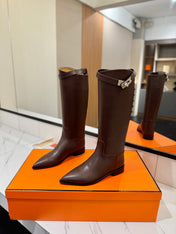 HM 26S JUMPING BOOTS IN DARK BROWN CALFSKIN