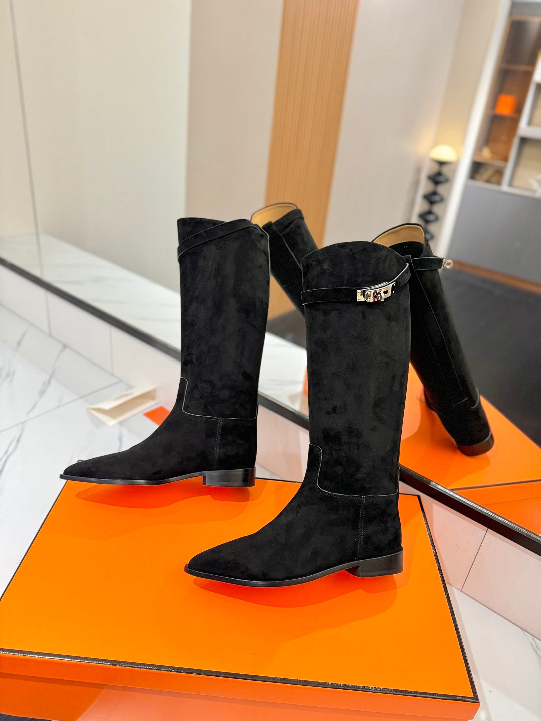 HM 26S JUMPING BOOTS IN BLACK SUEDE