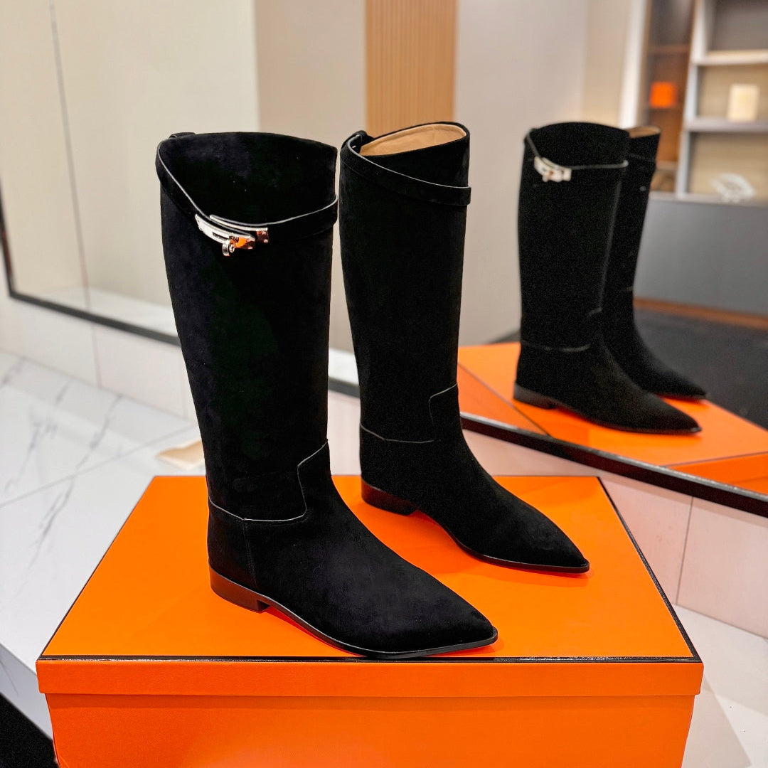 HM 26S JUMPING BOOTS IN BLACK SUEDE