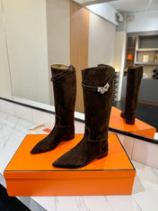 HM 26S JUMPING BOOTS IN DARK BROWN SUEDE