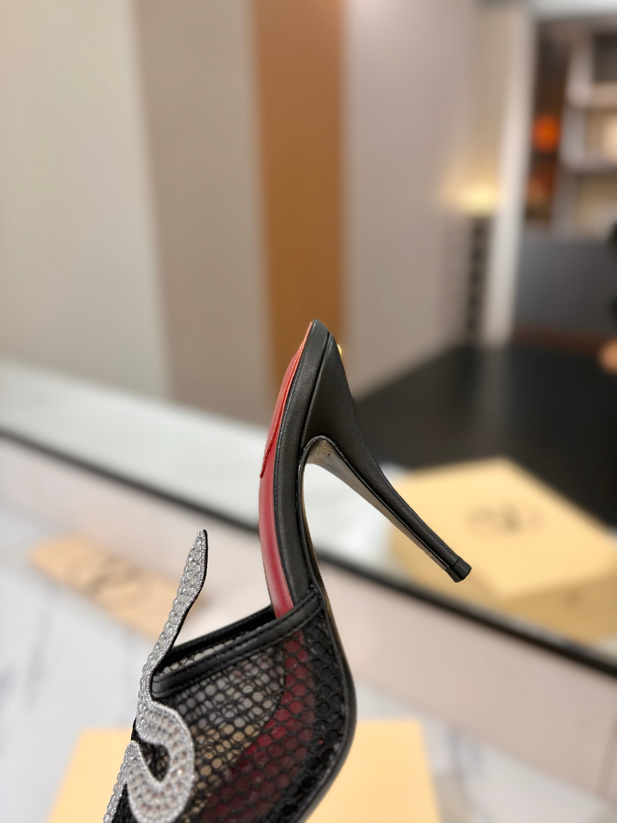 VALENTINO 26S SNAKE STRAP SANDALS 100 MM IN BLACK CALFSKIN AND MESH