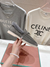 LP 25S SUMMER CHARMS WALK LOAFERS IN LIGHT CHARCOAL SUEDE AND FLEECE