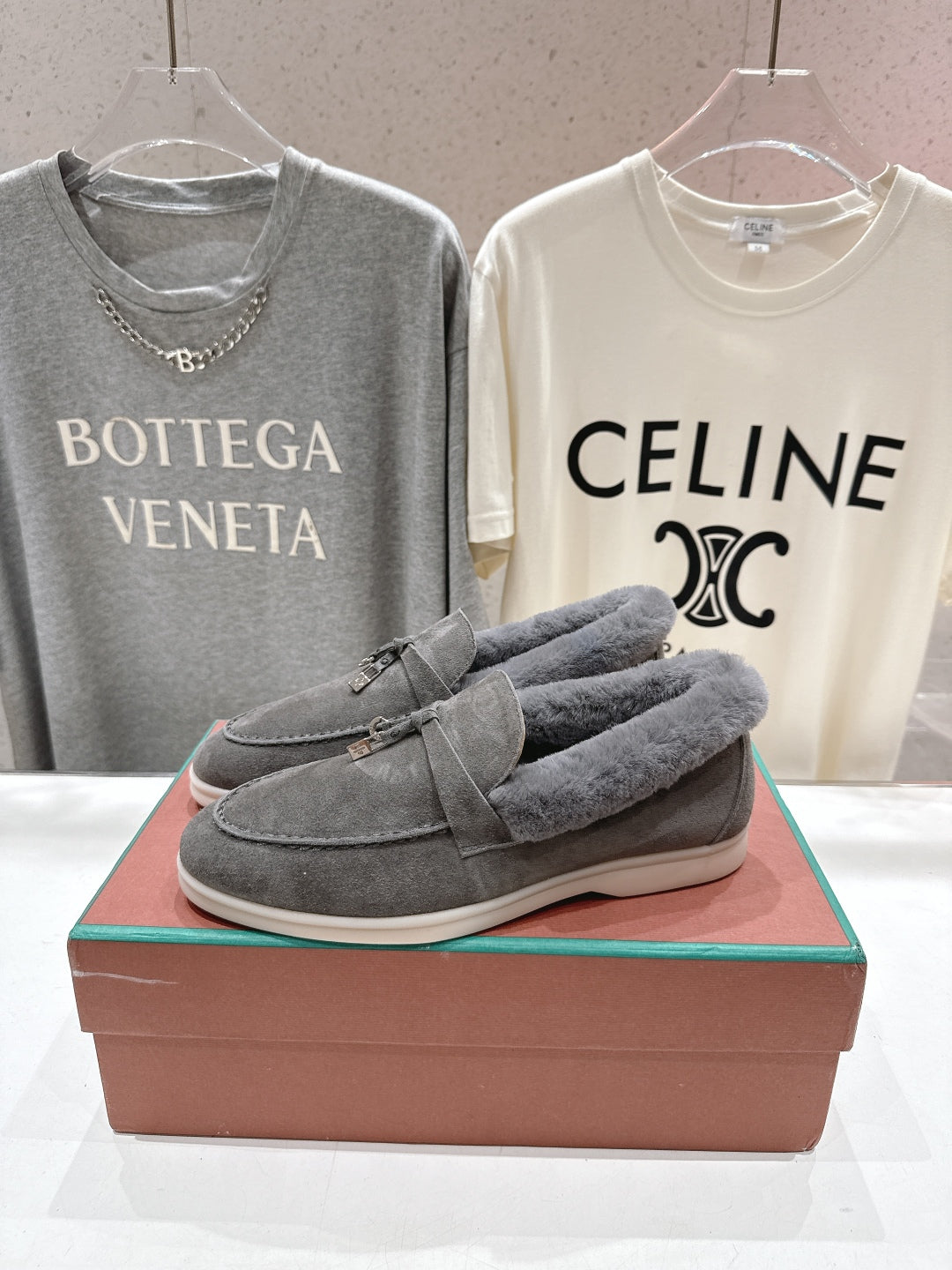 LP 25S SUMMER CHARMS WALK LOAFERS IN LIGHT CHARCOAL SUEDE AND FLEECE