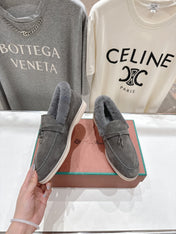 LP 25S SUMMER CHARMS WALK LOAFERS IN LIGHT CHARCOAL SUEDE AND FLEECE