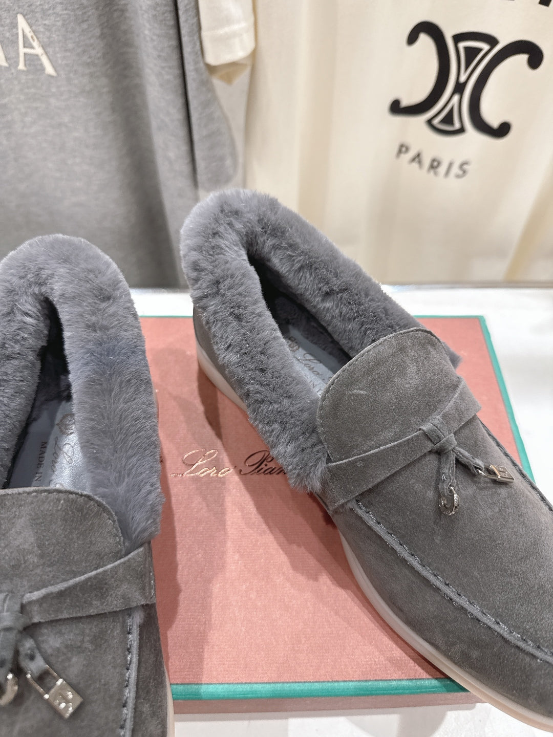 LP 25S SUMMER CHARMS WALK LOAFERS IN LIGHT CHARCOAL SUEDE AND FLEECE