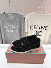 LP 25S SUMMER CHARMS WALK LOAFERS IN BLACK SUEDE AND FLEECE