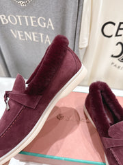 LP 25S SUMMER CHARMS WALK LOAFERS IN BURGUNDY SUEDE AND FLEECE
