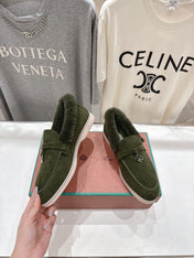 LP 25S SUMMER CHARMS WALK LOAFERS IN DARK OLIVE SUEDE AND FLEECE