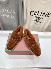 LP 25S SUMMER CHARMS WALK LOAFERS IN BURNT ORANGE SUEDE AND FLEECE