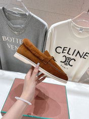 LP 25S SUMMER CHARMS WALK LOAFERS IN BURNT ORANGE SUEDE AND FLEECE