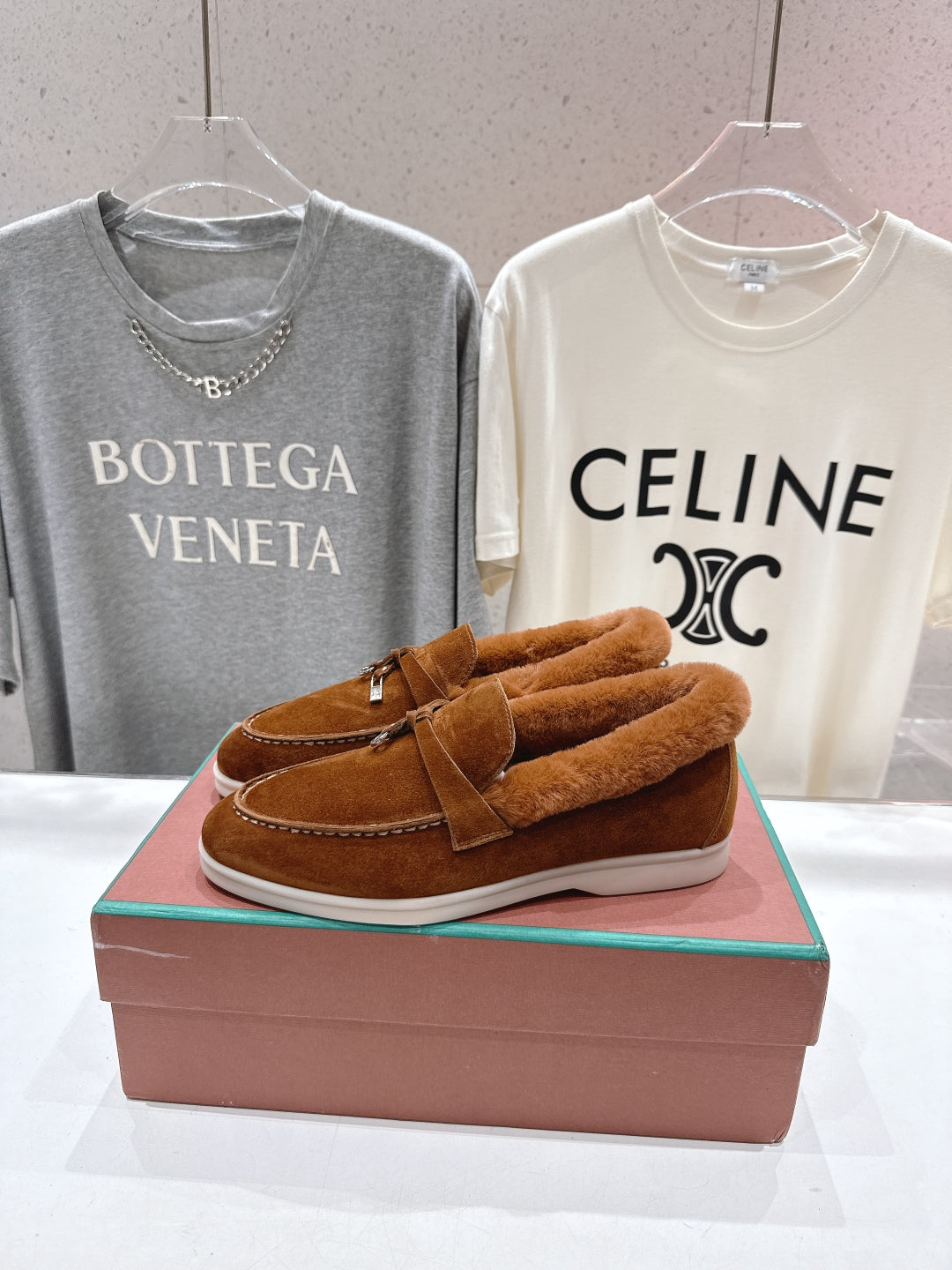 LP 25S SUMMER CHARMS WALK LOAFERS IN BURNT ORANGE SUEDE AND FLEECE