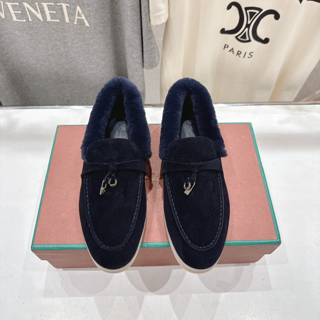 LP 25S SUMMER CHARMS WALK LOAFERS IN DARK NAVY SUEDE AND FLEECE