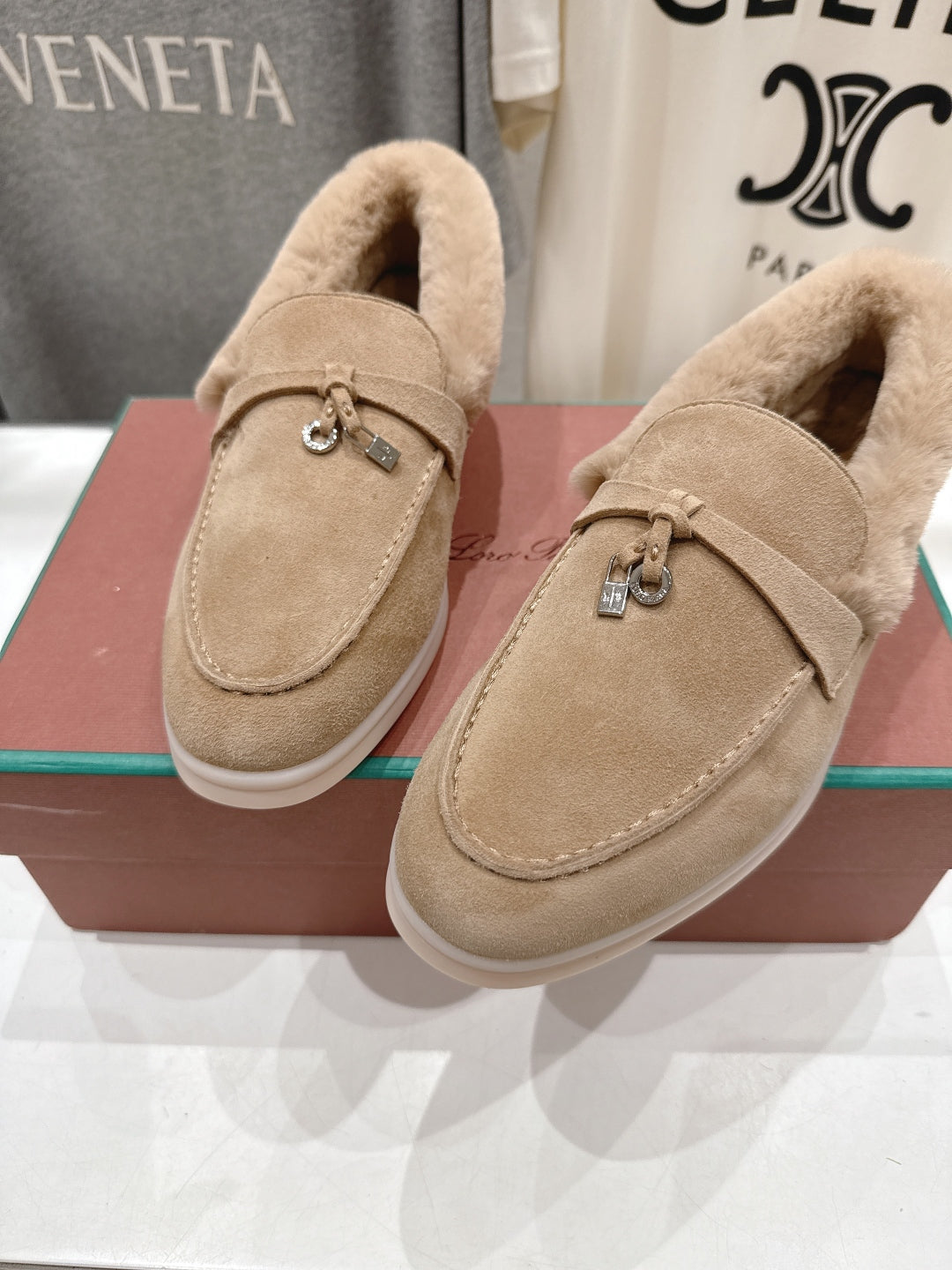 LP 25S SUMMER CHARMS WALK LOAFERS IN LIGHT BEIGE SUEDE AND FLEECE