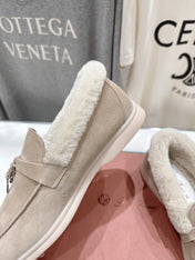 LP 25S SUMMER CHARMS WALK LOAFERS IN LIGHT TAUPE SUEDE AND FLEECE