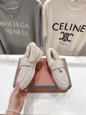 LP 25S SUMMER CHARMS WALK LOAFERS IN LIGHT GRAY SUEDE AND FLEECE