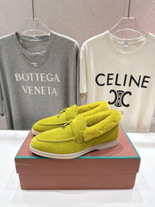 LP 25S SUMMER CHARMS WALK LOAFERS IN OLIVE YELLOW SUEDE AND FLEECE