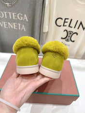 LP 25S SUMMER CHARMS WALK LOAFERS IN OLIVE YELLOW SUEDE AND FLEECE