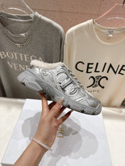 DIOR CHRONO SNEAKER 25S IN SILVER LAMBSKIN AND MESH FABRIC STYLE 10