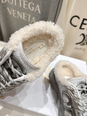 DIOR CHRONO SNEAKER 25S IN SILVER LAMBSKIN AND MESH FABRIC STYLE 10