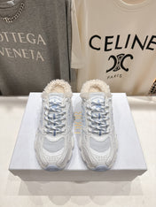 DIOR CHRONO SNEAKER 25S IN WHITE MIX BLUE LAMBSKIN AND MESH FABRIC STYLE 9